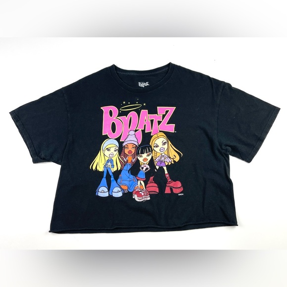 Vintage Women’s Bratz Black Crop Top Size Large - Picture 1 of 3